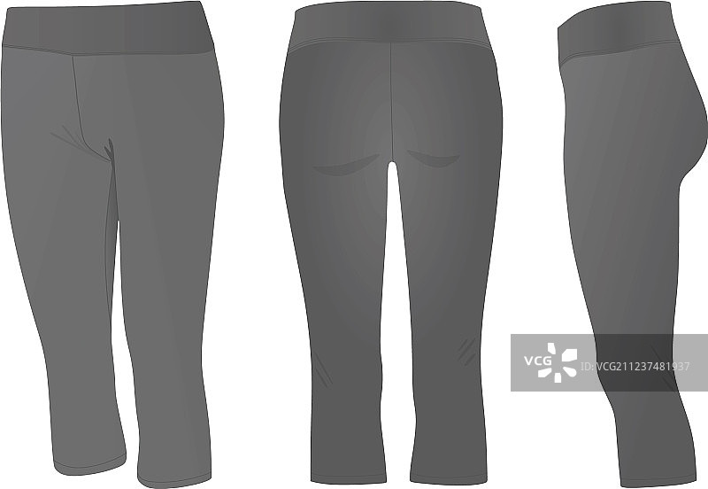 灰色七分裤图片素材