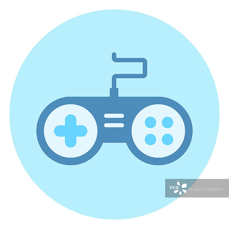 蓝色背景上的游戏机图标图片素材
