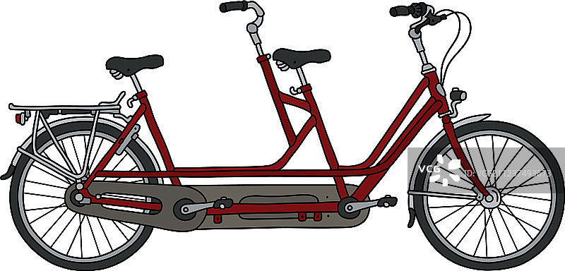 红色双人自行车图片素材