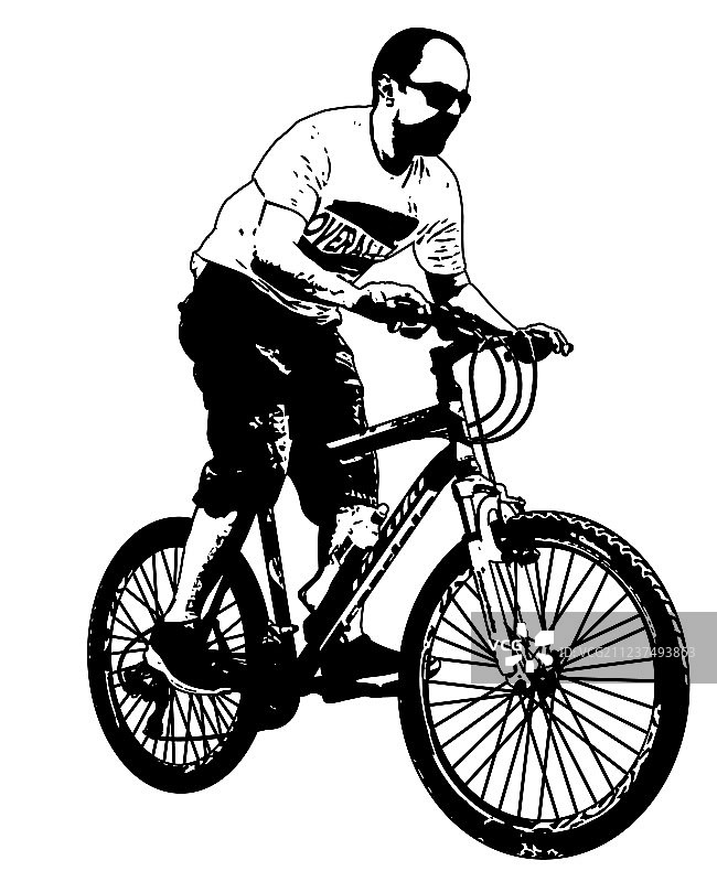 山地自行车骑行者图片素材