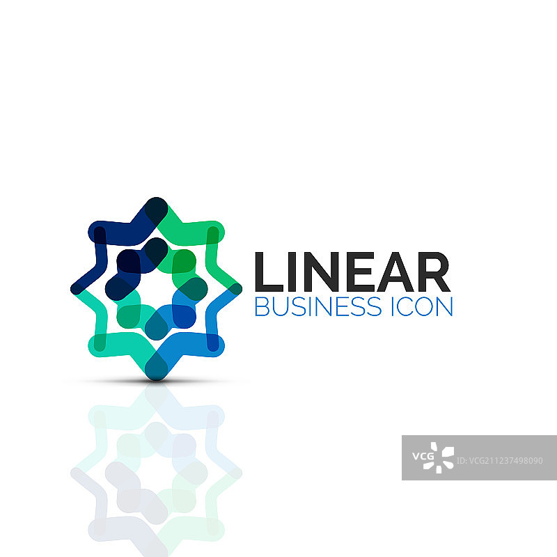 抽象的花或星形线形细线图标图片素材