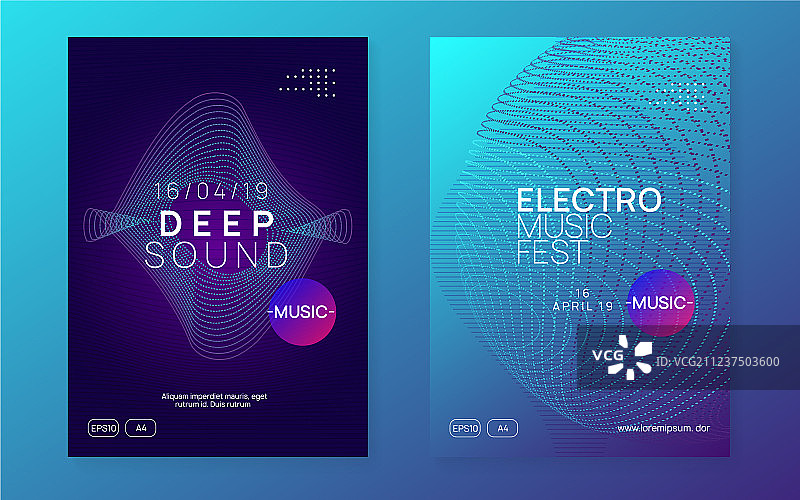 DJ霓虹派对宣传单图片素材