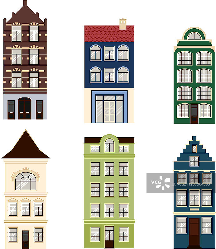 复古可爱房屋外观合集图片素材