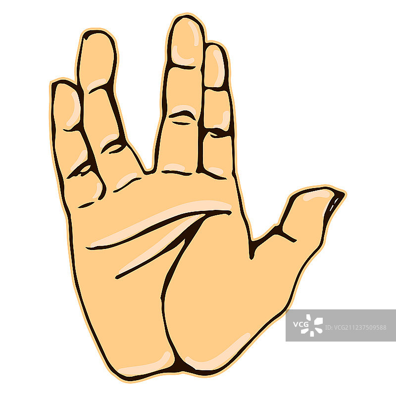 逼真的瓦肯举手礼图标图片素材