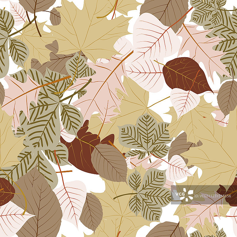 彩色树叶树木无缝图案图片素材