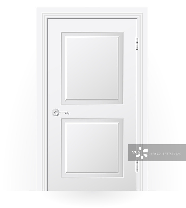带面板的白色封闭门图标图片素材