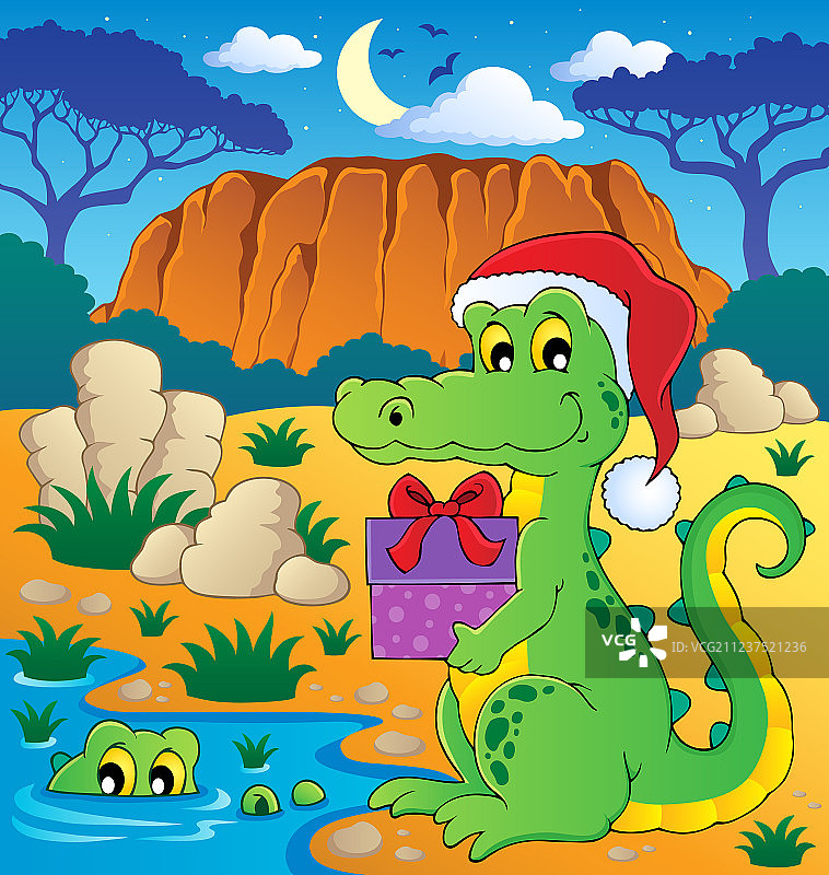 圣诞鳄鱼主题图片2图片素材