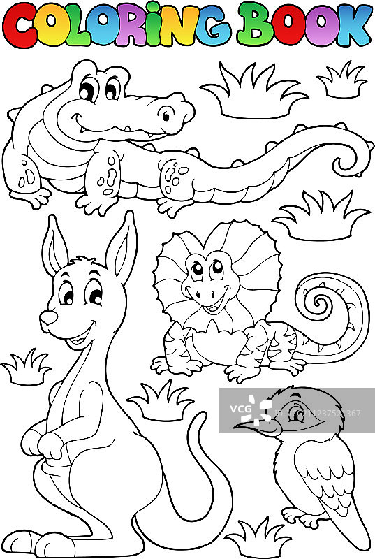 澳大利亚动物群填色本2图片素材