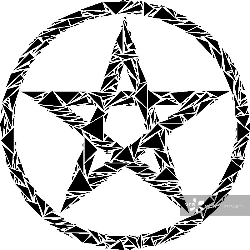 三角形五角星拼贴图片素材
