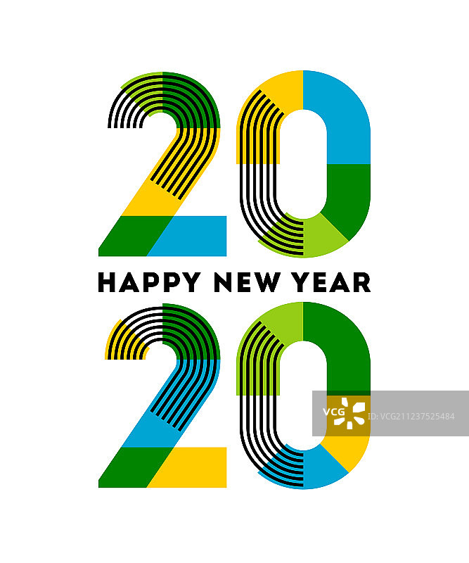 2020新年快乐抽象数字设计图片素材