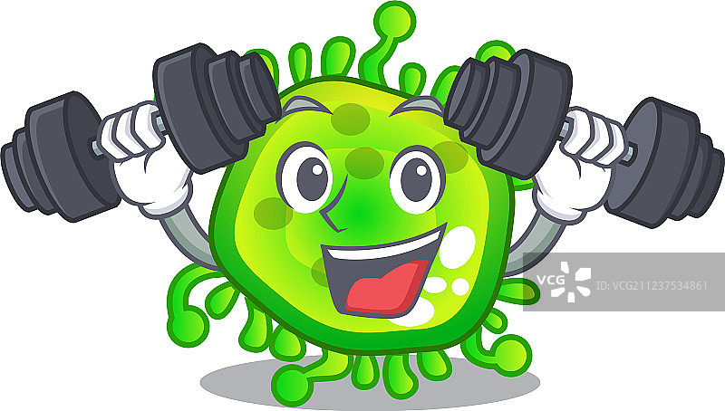 手掌上的健身人物微生物细菌图片素材