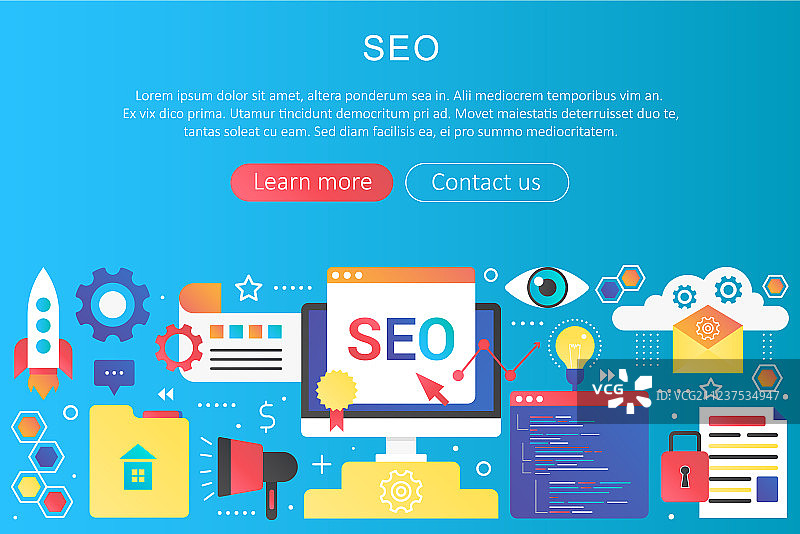 时尚扁平渐变色SEO优化图片素材