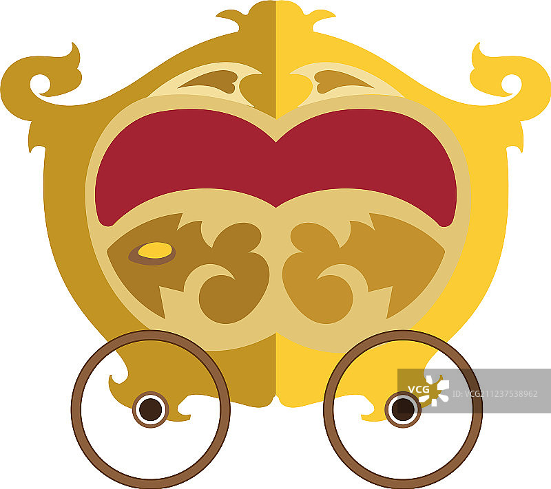 喜庆的华丽马车元素图片素材