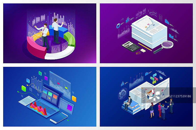 2.5D web banner数据分析与统计图片素材