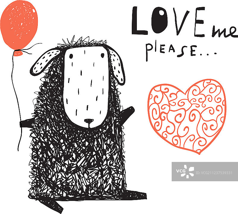 抱着气球的小绵羊图片素材