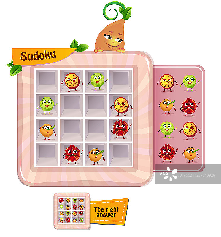 趣味水果数独游戏图片素材