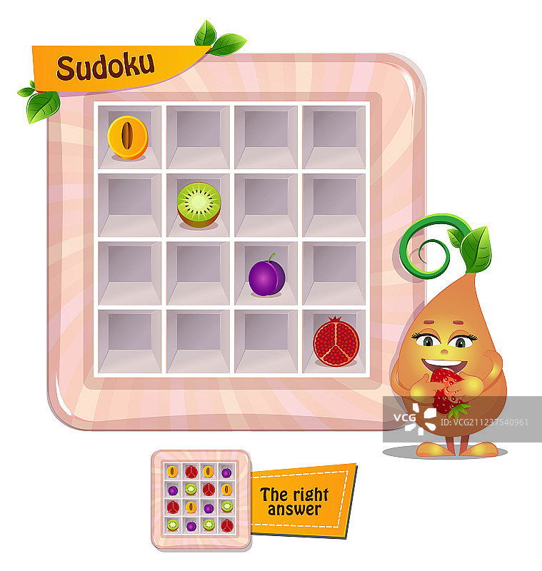 儿童水果数独游戏图片素材