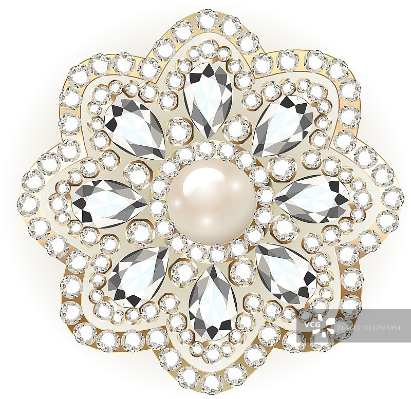 曼陀罗胸针珠宝几何设计元素图片素材