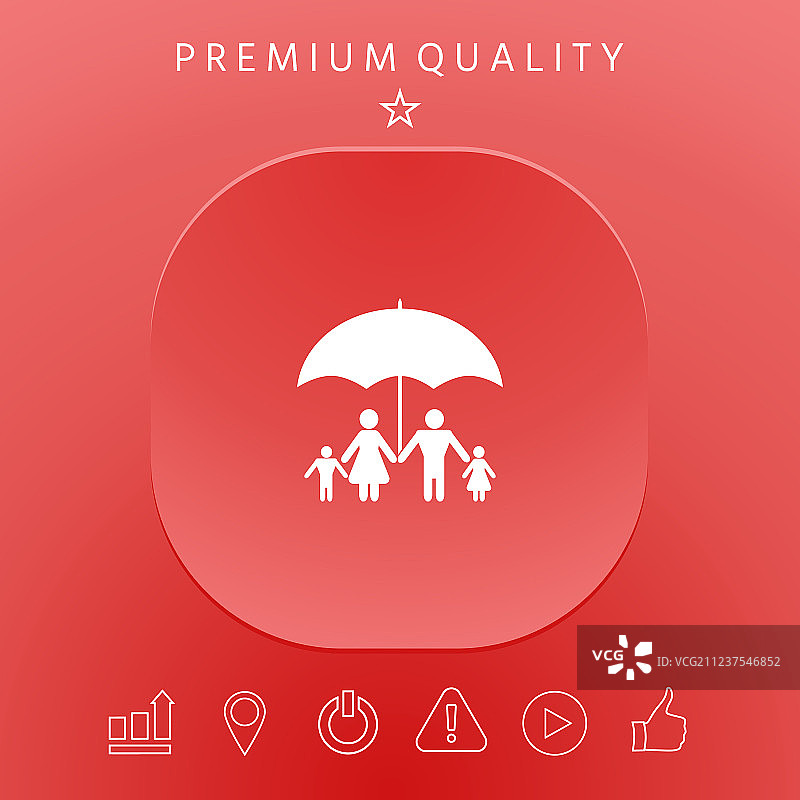 伞下的家庭 - 家庭保护图标图片素材