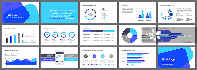 带有信息图的演示文稿模板设计图片素材