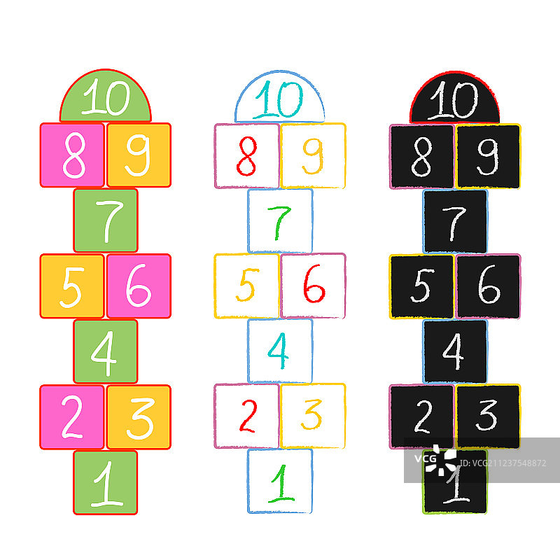 彩色跳房子游戏图片素材