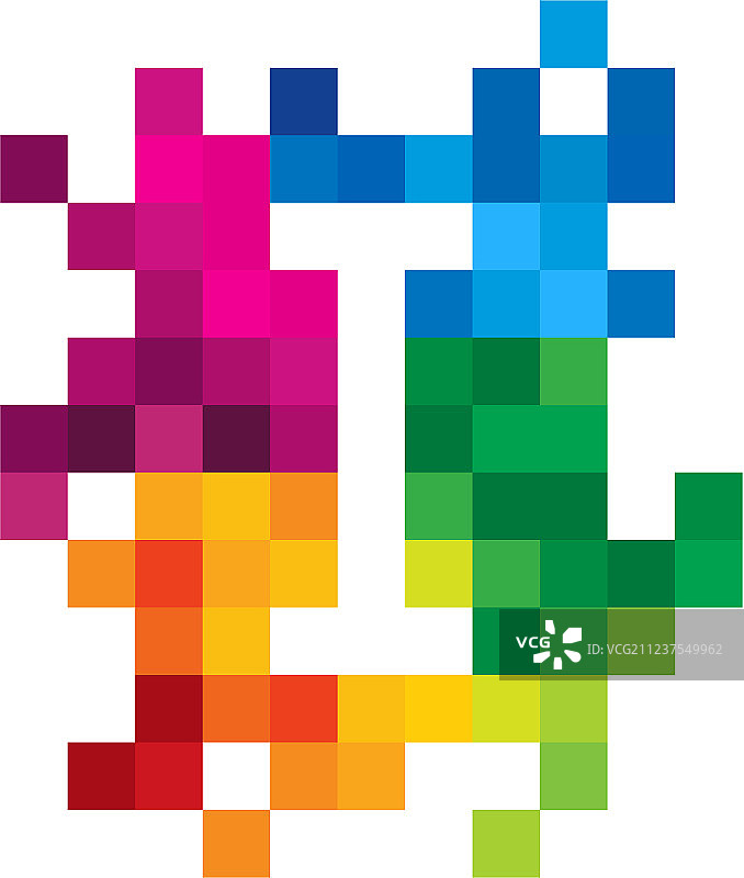 马赛克像素I字母标志图标设计图片素材