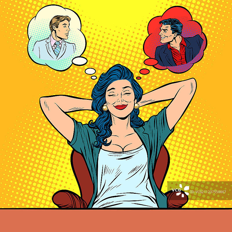 女人梦见天使与魔鬼男人图片素材