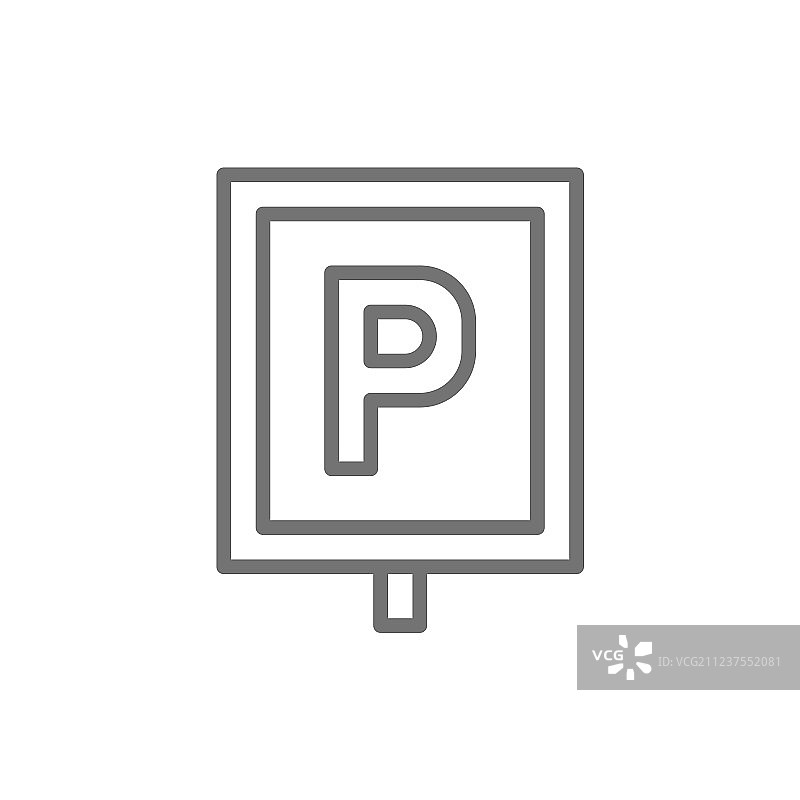 停车区域停车标志线条图标图片素材