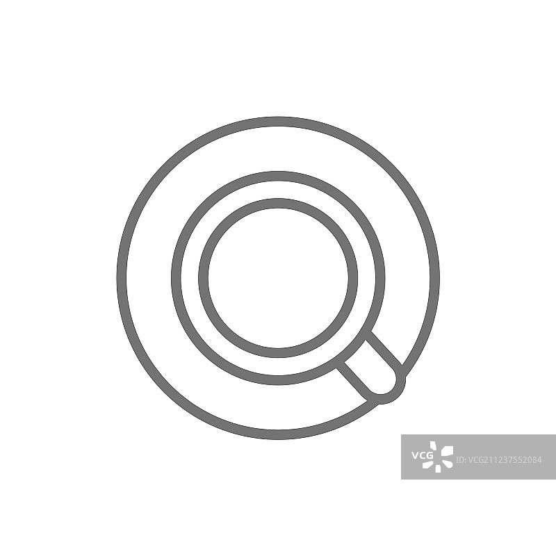 白色背景上的咖啡茶饮线条图标图片素材