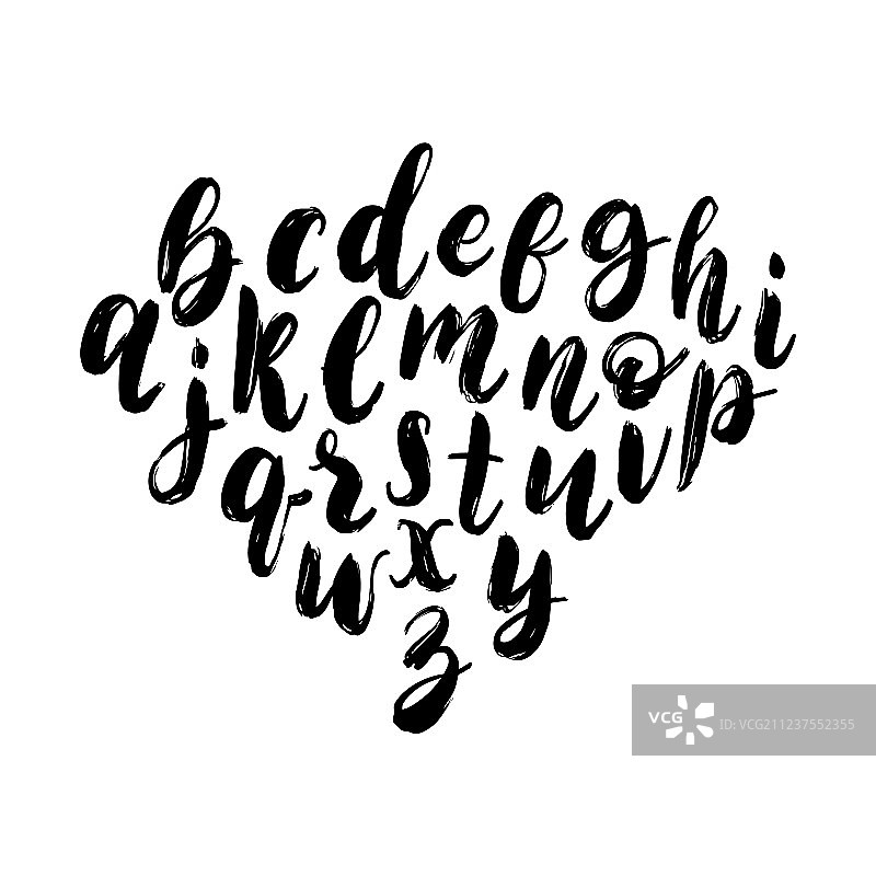 干画笔手写字母表图片素材