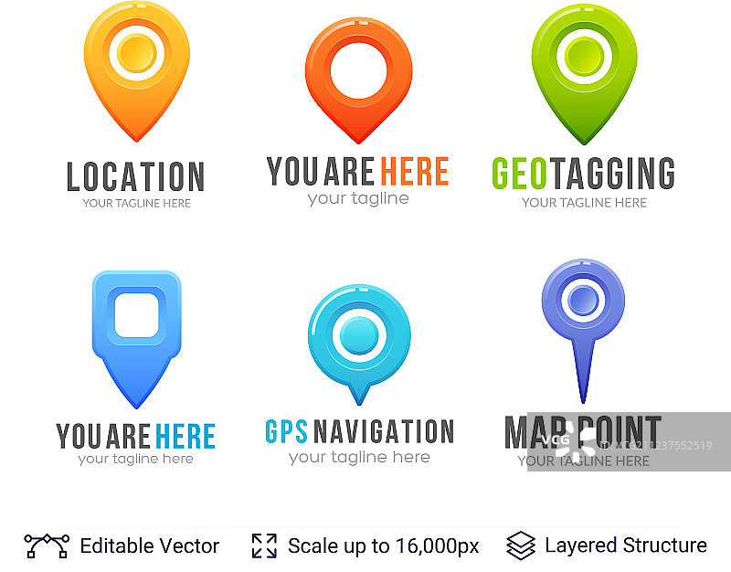 地图定位指针合集图片素材