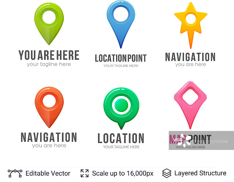 地图定位指针合集图片素材