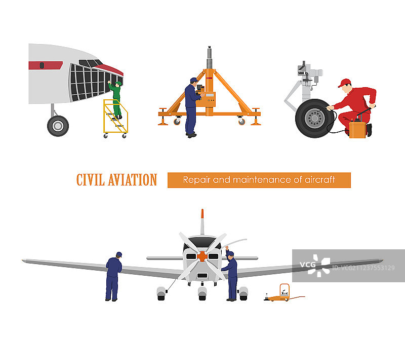飞机维修与保养图片素材