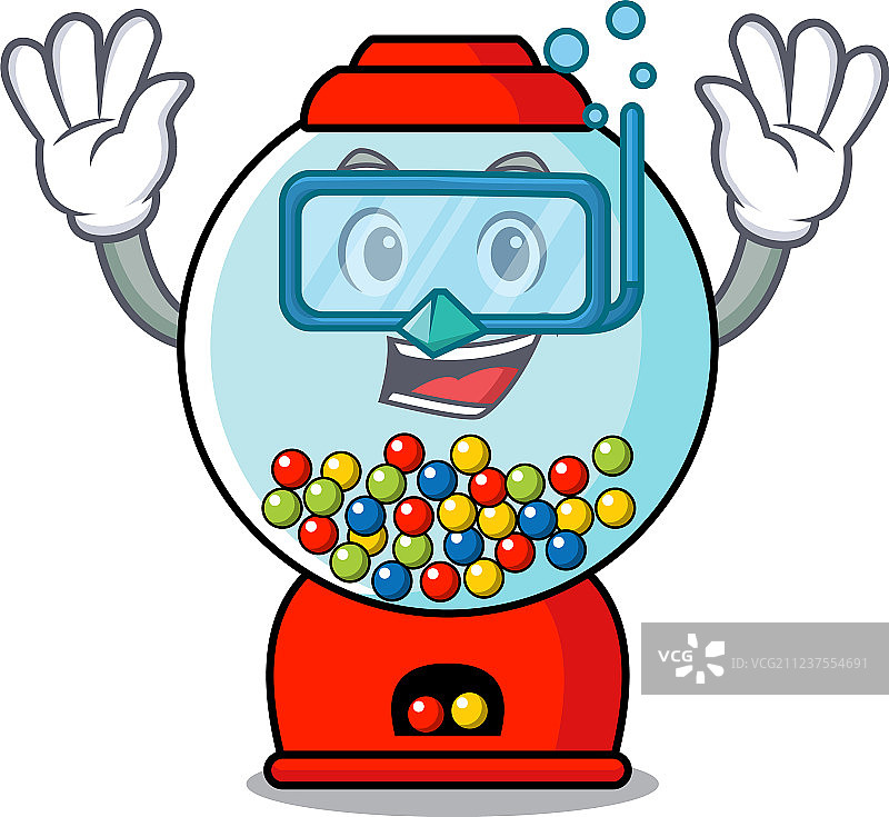 潜水扭蛋机卡通人物图片素材