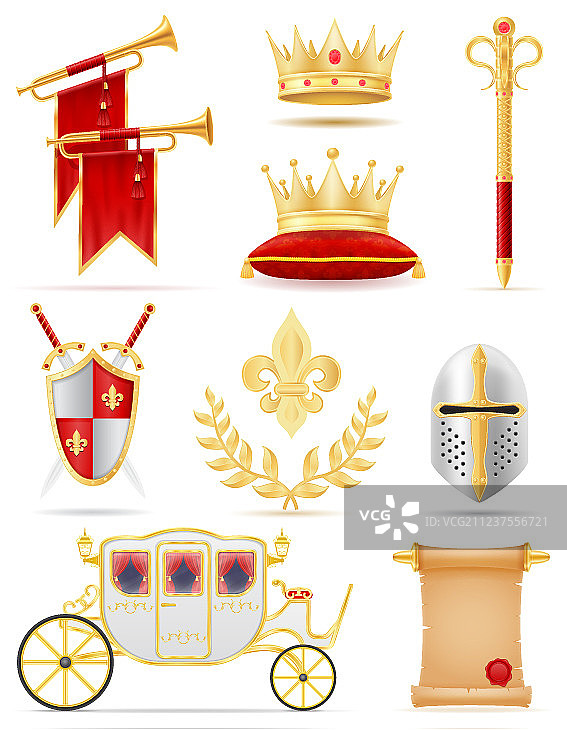 中世纪皇权的金色象征图片素材