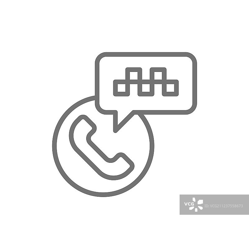 出租车呼叫中心线性图标图片素材