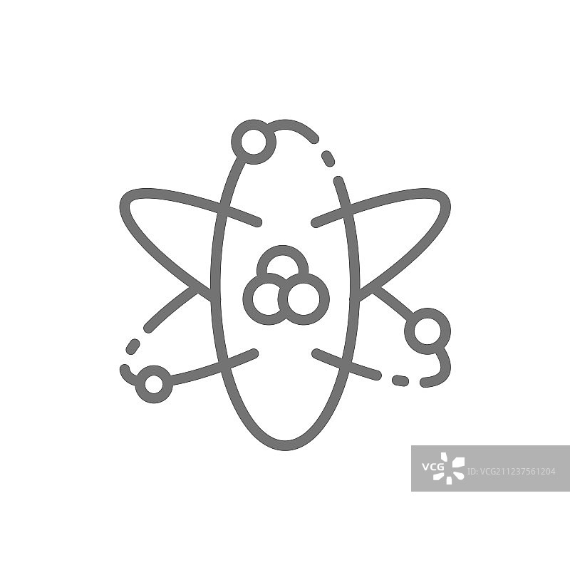 白色背景上孤立的原子能线性图标图片素材