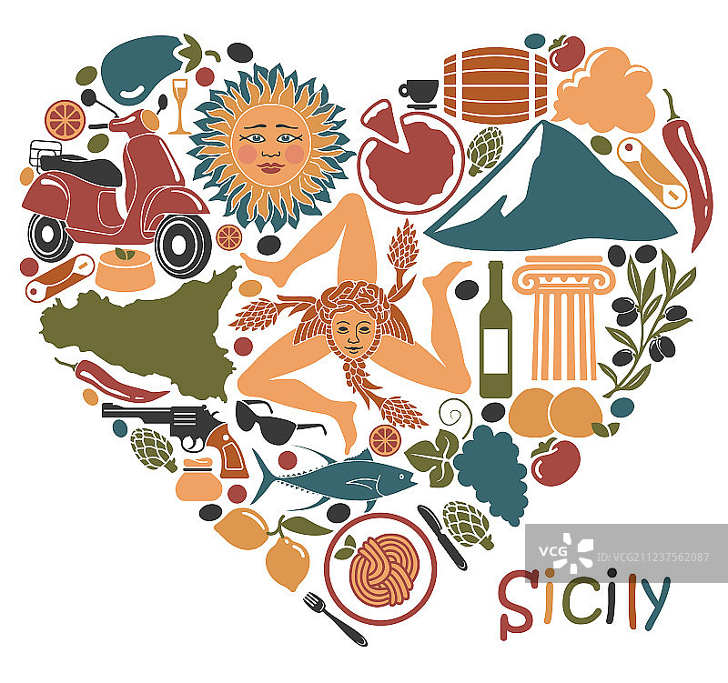 西西里主题图标合集图片素材