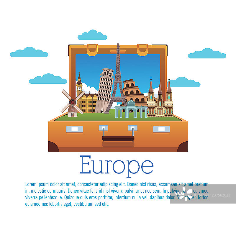 欧洲旅行信息图图片素材