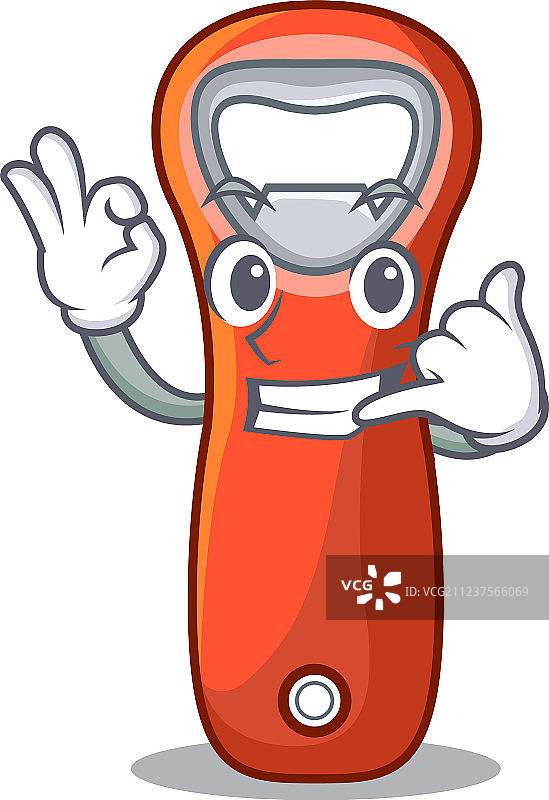 带有标语的开瓶器瓶盖吉祥物图片素材