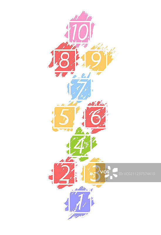 儿童跳房子游戏街景图片素材