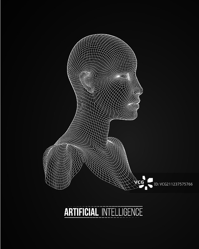 3D头部线框图图片素材