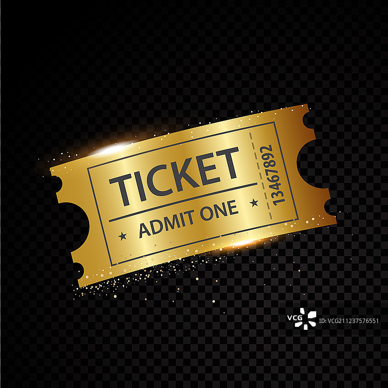 金色门票和优惠券模板图片素材