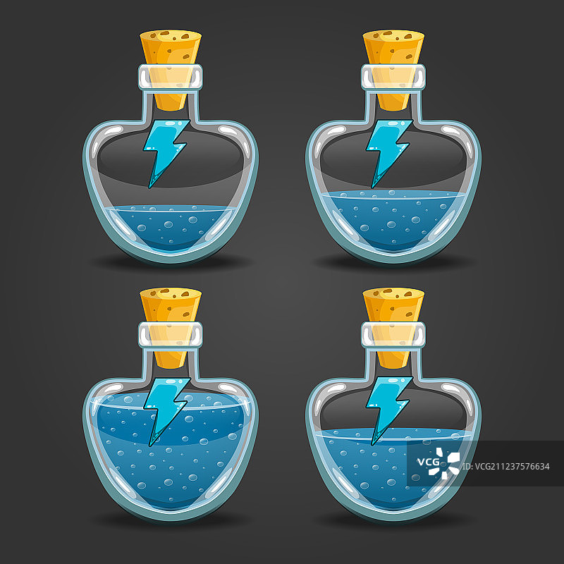 带有能量符号的魔法药剂瓶图片素材