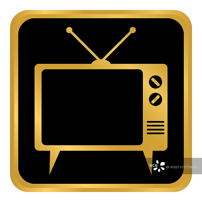 白色背景上的电视按钮图片素材