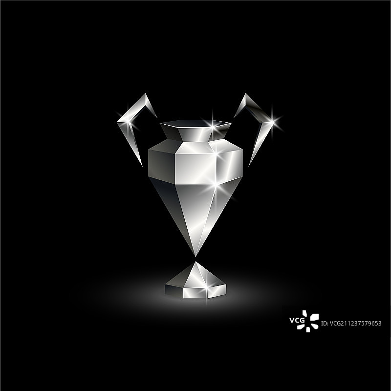 镀铬低多边形冠军杯图片素材
