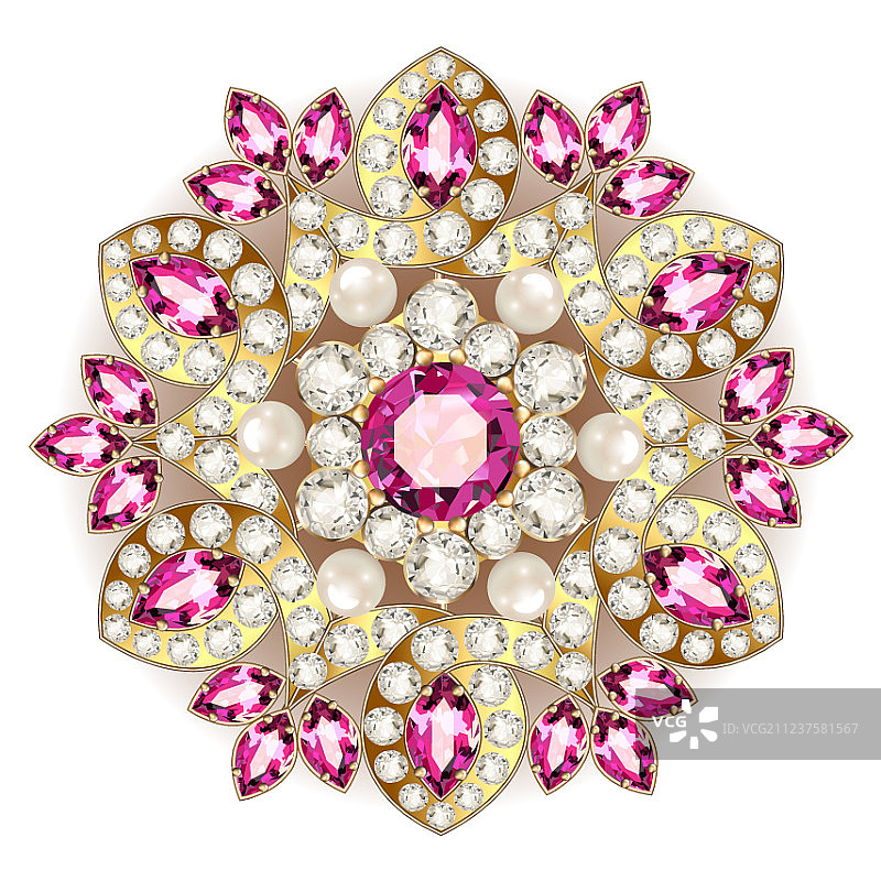 曼陀罗胸针珠宝几何设计元素图片素材