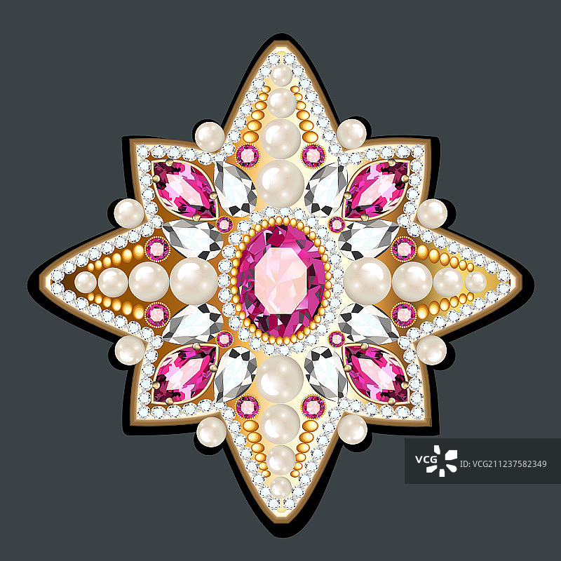 曼陀罗胸针珠宝几何设计元素图片素材