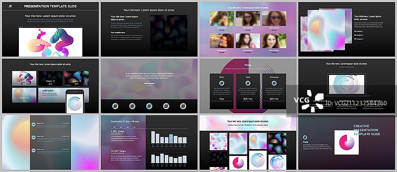简约演示文稿作品集模板图片素材