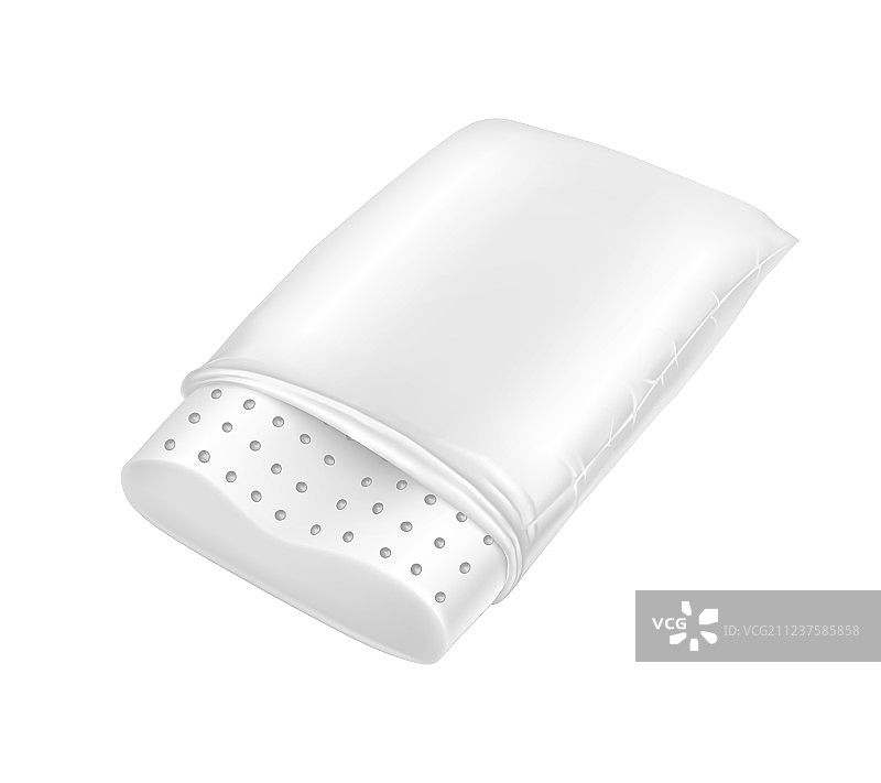 3D写实白色矫形乳胶枕图片素材